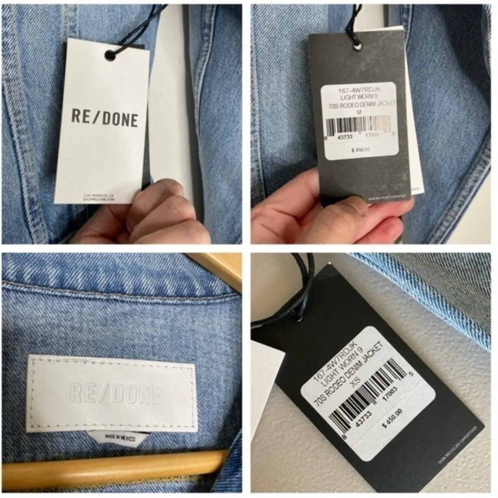 Re/Done 70s Rodeo Retro Denim Jacket Light Worn 9 NWT Vintage Vibe - Picture 15 of 16